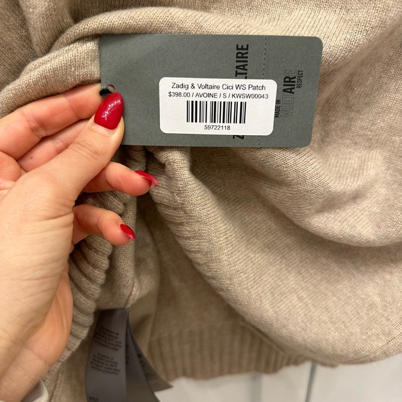 Zadig & Voltaire Cici Star Patch Cashmere Sweater - Picture 6 of 8